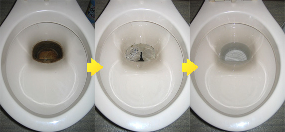 小便器の悪臭・つまりの原因、尿石を強力に除去、エフロにも効果！トイレ洗剤、尿石除去剤、スマートマイルドアシッドELの通信販売：テクノ株式会社、株式会社イーライフ、スマート｜スマートマイルドアシッドによるトイレの洗浄上側が洗浄前の写真です。 便器手前のところに尿石がこびり付いているのが確認できます。 写真で見ていても臭ってきそうです。 下側がスマートマイルドアシッドを使って洗浄した便器の写真です。こびり付いていた尿石が、キレイに無くなっているのが確認できます。スマートマイルドアシッドの特長擦り洗い不要擦り洗いをする必要がありません。本剤を対象にかけてしばらく待ち、水で洗浄するだけで、ヨゴレを除去します。強力な洗浄力トイレの尿石、風呂のスケールを強力に除去します。使用者に優しい医薬用外劇物ではないので安心して使用できます。また、ガスや刺激臭が出ませんので、使用者にとって優しい除去剤です。まず、通常の清掃で尿石以外の汚れを落としてから、水分を出来るだけ取り除いてください。2. 便器の場合は灯油ポンプ等で水を抜き、小便器の場合は先に目皿も取り外してください。　目皿が固まって取れない場合は、マイルドアシッドを少量かけてから外してください。3. マイルドアシッドを便器ひとつにつき 300～500ml入れ、10～20分程度放置してから、十分な水で流してください。水が十分に取り除けていない場合は、少し多めにマイルドアシッドを注いでください。4. 一度で落ちない場合は 1.～ 3.の作業を繰り返すか、本剤が反応中に擦り洗いして下さい。※ NEWスマートマイルドアシッドELは、便器の種類を問わずお使い頂けます。浴室等のスケール除去の方法1. スケールに直接薬液を塗るか、スポンジ等につけてからスケールに塗ってください。　薬液を塗布した後、しばらく時間を置いていただきますとより効果的です。2. 壁など垂直に近く液がすぐにたれてしまう時にはキッチンペーパーなど薬液に含み貼り付けてください。3. しばらくすると反応し泡がでますが匂い等はほとんどしません。4. 反応し終わってもまだスケールが残っている場合は　もう一度薬液を塗りなおしてください。5. 除去できたら水でよく洗い流してください。小便器の悪臭・つまりの原因、尿石を強力に除去、エフロにも効果！トイレ洗剤、尿石除去剤、スマートマイルドアシッドELの通信販売：テクノ株式会社、株式会社イーライフ、スマート